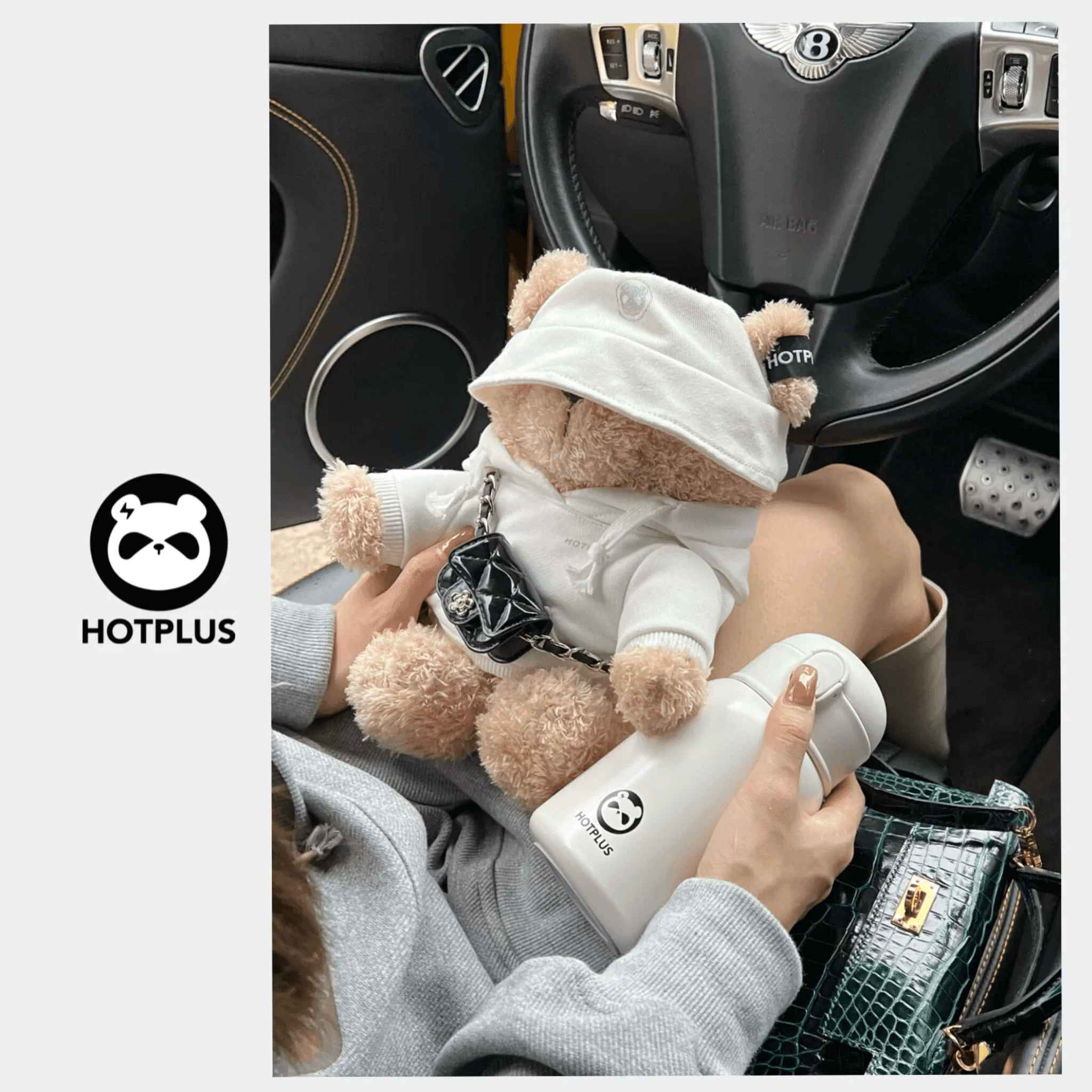 Hotplus Insulated 450ml Water Bottle Bear Themed with Gift Box