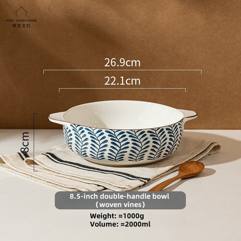 MDZF Sweet Home Elegant Double-Ear Ceramic Soup Bowl – Durable, Microwave & Dishwasher Safe, Ideal for Home & Dining MDZF Sweet Home Elegant Double-Ear Ceramic Soup Bowl – Durable, Microwave & Dishwasher Safe, Ideal for Home & Dining