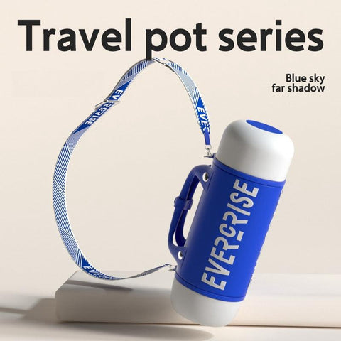 EVERCRISE Insulated Stainless Steel Travel Bottle with Straw - 1100ml Versatile Flip Pot EVERCRISE Insulated Stainless Steel Travel Bottle with Straw - 1100ml Versatile Flip Pot