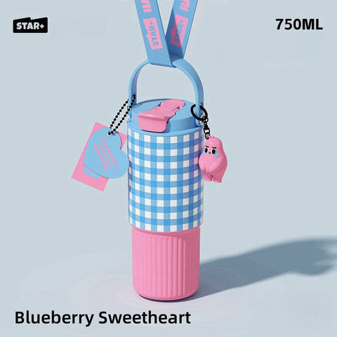 STAR+ 750ML Dual-Drink Thermos Flask - Portable Insulated Bottle with SUS316 Stainless Steel, Anti-Leak Design, and Cute Floral Patterns STAR+ 750ML Dual-Drink Thermos Flask - Portable Insulated Bottle with SUS316 Stainless Steel, Anti-Leak Design, and Cute Floral Patterns