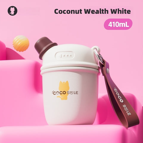 Cocosmile DUDU Insulated Tumbler - 410ml Leakproof Straw Cup, 8H Hot/Cold, 316 Stainless Steel Cocosmile DUDU Insulated Tumbler - 410ml Leakproof Straw Cup, 8H Hot/Cold, 316 Stainless Steel