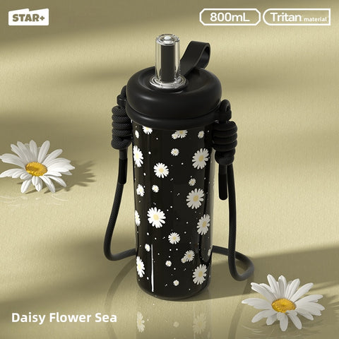 STAR+ Flower Series Water Bottle – 800ml, BPA-Free Tritan Material, Leak-Proof Design with Carrying Strap STAR+ Flower Series Water Bottle – 800ml, BPA-Free Tritan Material, Leak-Proof Design with Carrying Strap