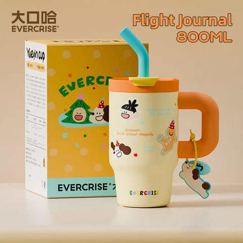 EverCrise 800ml Fun Design Water Bottle – Leak-Proof, Double Drinking Option, and Comfortable Handle EverCrise 800ml Fun Design Water Bottle – Leak-Proof, Double Drinking Option, and Comfortable Handle