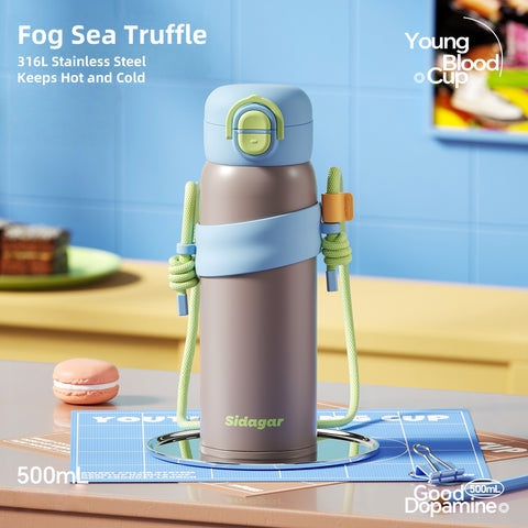Sidagar Young Blood Cup - 500ml Leak Proof Insulated Stainle Steel Travel Tumbler with Strap, 316L Interior, Carry Handle & Silicone Sleeve for Hot/Cold Drinks Sidagar Young Blood Cup - 500ml Leak Proof Insulated Stainle Steel Travel Tumbler with Strap, 316L Interior, Carry Handle & Silicone Sleeve for Hot/Cold Drinks