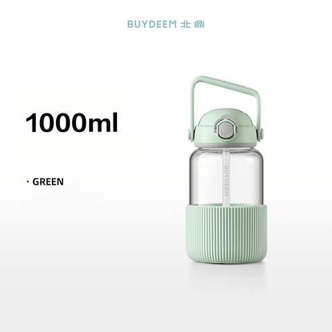 Buydeem DunDun Glass Straw Bottle 800ml & 1000ml - High Borosilicate Glass Buydeem DunDun Glass Straw Bottle 800ml & 1000ml - High Borosilicate Glass