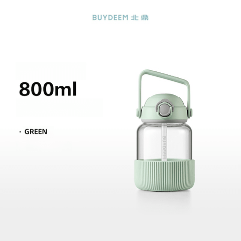 Buydeem DunDun Glass Straw Bottle 800ml & 1000ml - High Borosilicate Glass Buydeem DunDun Glass Straw Bottle 800ml & 1000ml - High Borosilicate Glass