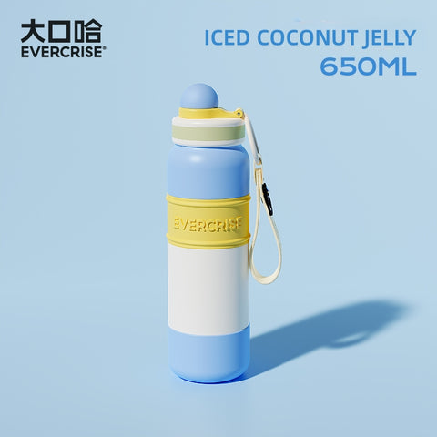 EVERCRISE 650ml Student Water Bottle - Leak Proof Stainless Steel Tumbler with Straw & Sip Lid, Insulated Thermos for Hot & Cold Drinks, Trendy Color Collision Design EVERCRISE 650ml Student Water Bottle - Leak Proof Stainless Steel Tumbler with Straw & Sip Lid, Insulated Thermos for Hot & Cold Drinks, Trendy Color Collision Design