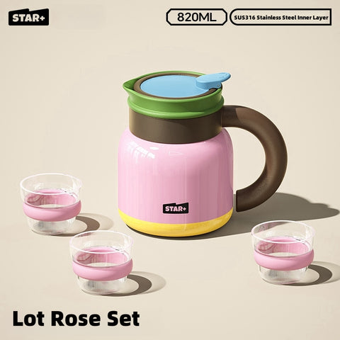 STAR+ Premium 820ml Retro Tea Brewing Pot - SUS 316 Stainless Steel | Long-Lasting Insulation, Versatile & Easy-to-Clean STAR+ Premium 820ml Retro Tea Brewing Pot - SUS 316 Stainless Steel | Long-Lasting Insulation, Versatile & Easy-to-Clean