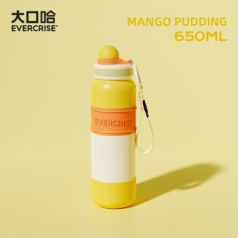 EVERCRISE 650ml Student Water Bottle - Leak Proof Stainless Steel Tumbler with Straw & Sip Lid, Insulated Thermos for Hot & Cold Drinks, Trendy Color Collision Design EVERCRISE 650ml Student Water Bottle - Leak Proof Stainless Steel Tumbler with Straw & Sip Lid, Insulated Thermos for Hot & Cold Drinks, Trendy Color Collision Design