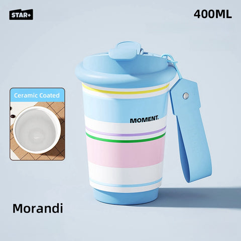 STAR+ Stylish Y2K Thermal Ceramic Coffee Cup - Portable, Leak-Proof, and BPA-Free (400ML) STAR+ Stylish Y2K Thermal Ceramic Coffee Cup - Portable, Leak-Proof, and BPA-Free (400ML)