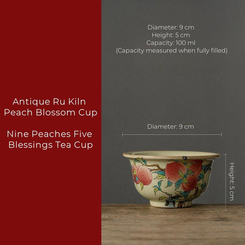 Hand-Painted Peach Blossom Tea Cup - Classic Jiutao Design Hand-Painted Peach Blossom Tea Cup - Classic Jiutao Design