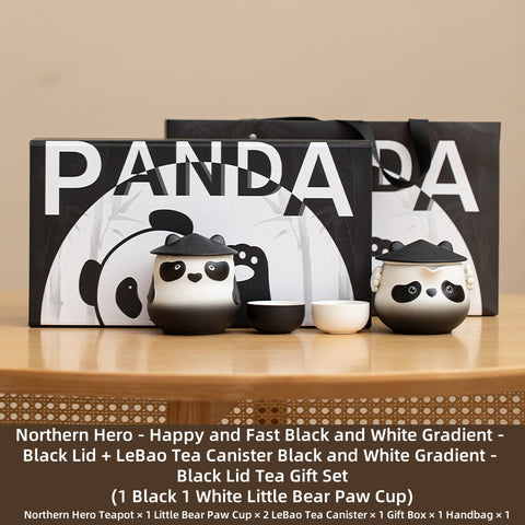 Bei Xia Panda Ceramic Tea Set - Lead-Free, Handmade Tea Set with Travel Case, Bear Cups & Bamboo Canister - Perfect for Home, Office, and Gifts Bei Xia Panda Ceramic Tea Set - Lead-Free, Handmade Tea Set with Travel Case, Bear Cups & Bamboo Canister - Perfect for Home, Office, and Gifts