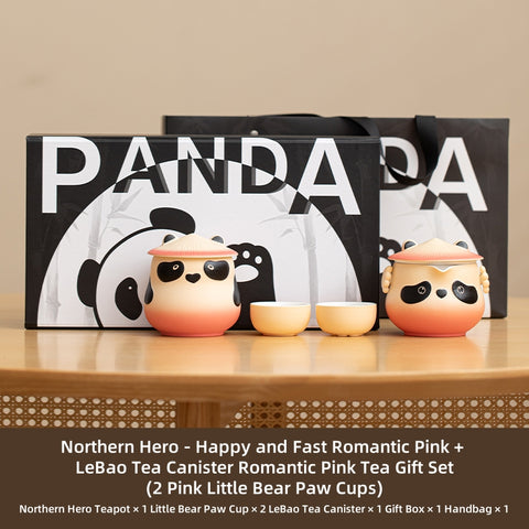 Bei Xia Panda Ceramic Tea Set - Lead-Free, Handmade Tea Set with Travel Case, Bear Cups & Bamboo Canister - Perfect for Home, Office, and Gifts Bei Xia Panda Ceramic Tea Set - Lead-Free, Handmade Tea Set with Travel Case, Bear Cups & Bamboo Canister - Perfect for Home, Office, and Gifts