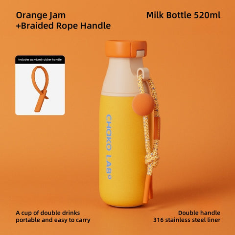 CHAKO LAB 520ml Insulated Stainless Steel Water Bottle - Double Drinking Design, 6-Hour Thermal Mug with Straw, Leak-Proof Travel Cup for Hot & Cold Beverages CHAKO LAB 520ml Insulated Stainless Steel Water Bottle - Double Drinking Design, 6-Hour Thermal Mug with Straw, Leak-Proof Travel Cup for Hot & Cold Beverages