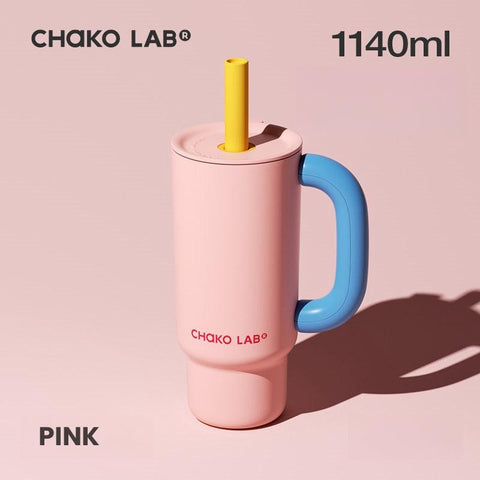 Chako Lab High-Capacity Insulated Kettle with Straw, Leak-Proof Lid, and Handle Water Bottle- 900 & 1140ML Chako Lab High-Capacity Insulated Kettle with Straw, Leak-Proof Lid, and Handle Water Bottle- 900 & 1140ML