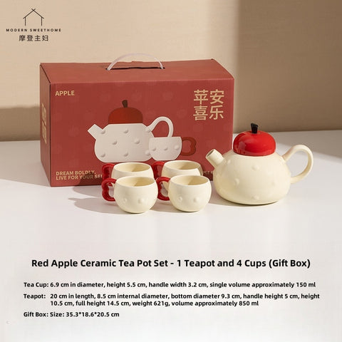 Creative Red Apple Ceramic Teapot Set with Gift Box – Microwave Safe, Eco-Friendly Color Glaze & Elegant Tea Accessories for Modern Tea Lovers Creative Red Apple Ceramic Teapot Set with Gift Box – Microwave Safe, Eco-Friendly Color Glaze & Elegant Tea Accessories for Modern Tea Lovers