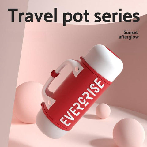 EVERCRISE Insulated Stainless Steel Travel Bottle with Straw - 1100ml Versatile Flip Pot EVERCRISE Insulated Stainless Steel Travel Bottle with Straw - 1100ml Versatile Flip Pot