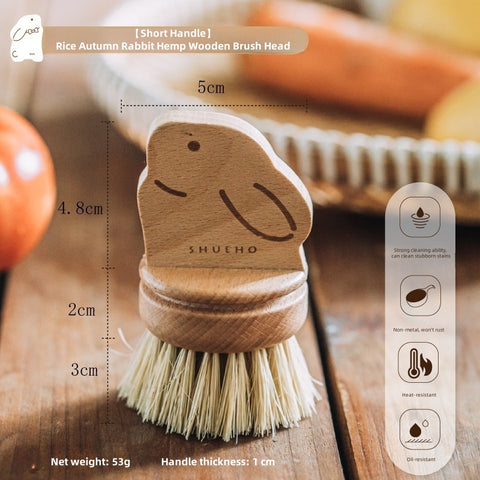 SHUEHO Natural Sisal Pot Scrubber with Detachable Handle – Eco-Friendly, Heat-Resistant, Non-Scratch Cleaning Brush for Pans, Cookware, and Vegetables (Cute Rabbit Design) SHUEHO Natural Sisal Pot Scrubber with Detachable Handle – Eco-Friendly, Heat-Resistant, Non-Scratch Cleaning Brush for Pans, Cookware, and Vegetables (Cute Rabbit Design)
