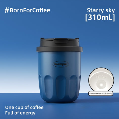 Sidagar Portable Mini Coffee Mug with Ceramic Layer, 310ml for On-the-Go Sidagar Portable Mini Coffee Mug with Ceramic Layer, 310ml for On-the-Go