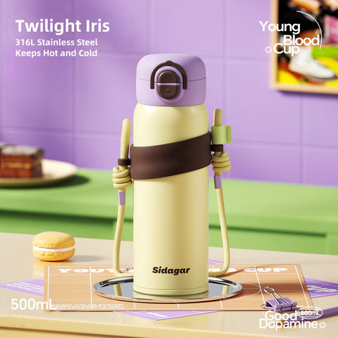 Sidagar Young Blood Cup - 500ml Leak Proof Insulated Stainle Steel Travel Tumbler with Strap, 316L Interior, Carry Handle & Silicone Sleeve for Hot/Cold Drinks Sidagar Young Blood Cup - 500ml Leak Proof Insulated Stainle Steel Travel Tumbler with Strap, 316L Interior, Carry Handle & Silicone Sleeve for Hot/Cold Drinks