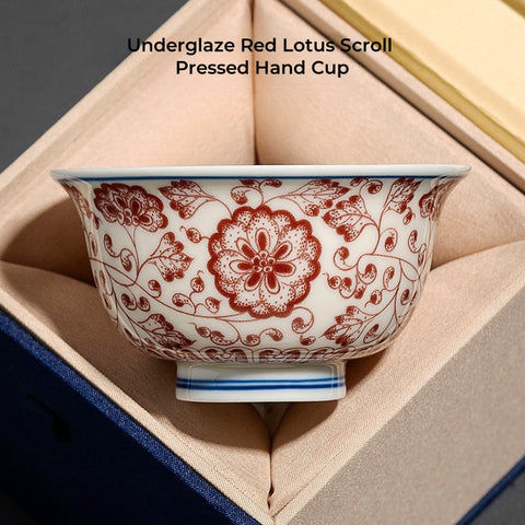 Handcrafted Blue and White Lotus Porcelain Tea Cup Handcrafted Blue and White Lotus Porcelain Tea Cup