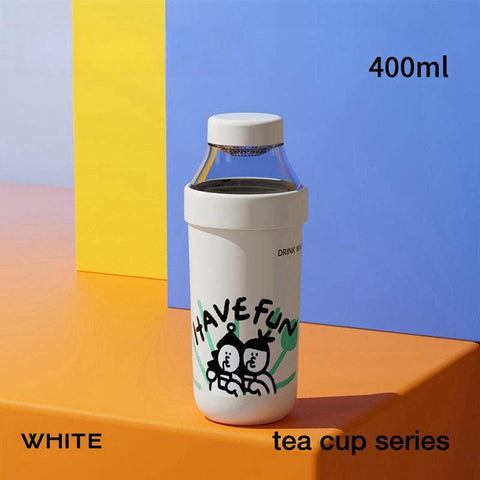 EVERCRISE Premium HAHA Tea Bottle 400ml - Leakproof, Detachable, and Insulated for Hot & Cold Beverages EVERCRISE Premium HAHA Tea Bottle 400ml - Leakproof, Detachable, and Insulated for Hot & Cold Beverages