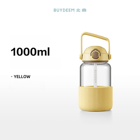 Buydeem DunDun Glass Straw Bottle 800ml & 1000ml - High Borosilicate Glass Buydeem DunDun Glass Straw Bottle 800ml & 1000ml - High Borosilicate Glass