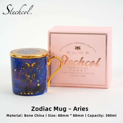Stechcol Luxury Bone China Zodiac Mug Set – 380ml Celestial Design Stechcol Luxury Bone China Zodiac Mug Set – 380ml Celestial Design