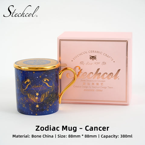 Stechcol Luxury Bone China Zodiac Mug Set – 380ml Celestial Design Stechcol Luxury Bone China Zodiac Mug Set – 380ml Celestial Design