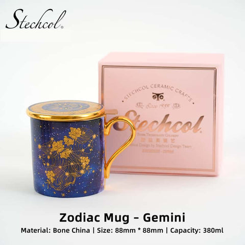 Stechcol Luxury Bone China Zodiac Mug Set – 380ml Celestial Design Stechcol Luxury Bone China Zodiac Mug Set – 380ml Celestial Design
