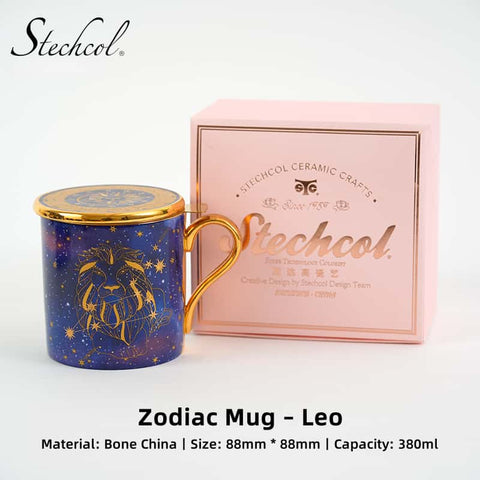 Stechcol Luxury Bone China Zodiac Mug Set – 380ml Celestial Design Stechcol Luxury Bone China Zodiac Mug Set – 380ml Celestial Design