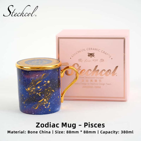 Stechcol Luxury Bone China Zodiac Mug Set – 380ml Celestial Design Stechcol Luxury Bone China Zodiac Mug Set – 380ml Celestial Design