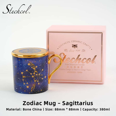 Stechcol Luxury Bone China Zodiac Mug Set – 380ml Celestial Design Stechcol Luxury Bone China Zodiac Mug Set – 380ml Celestial Design