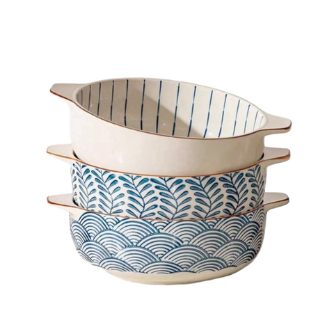MDZF Sweet Home Double Ear Ceramic Bowl MDZF Sweet Home Double Ear Ceramic Bowl