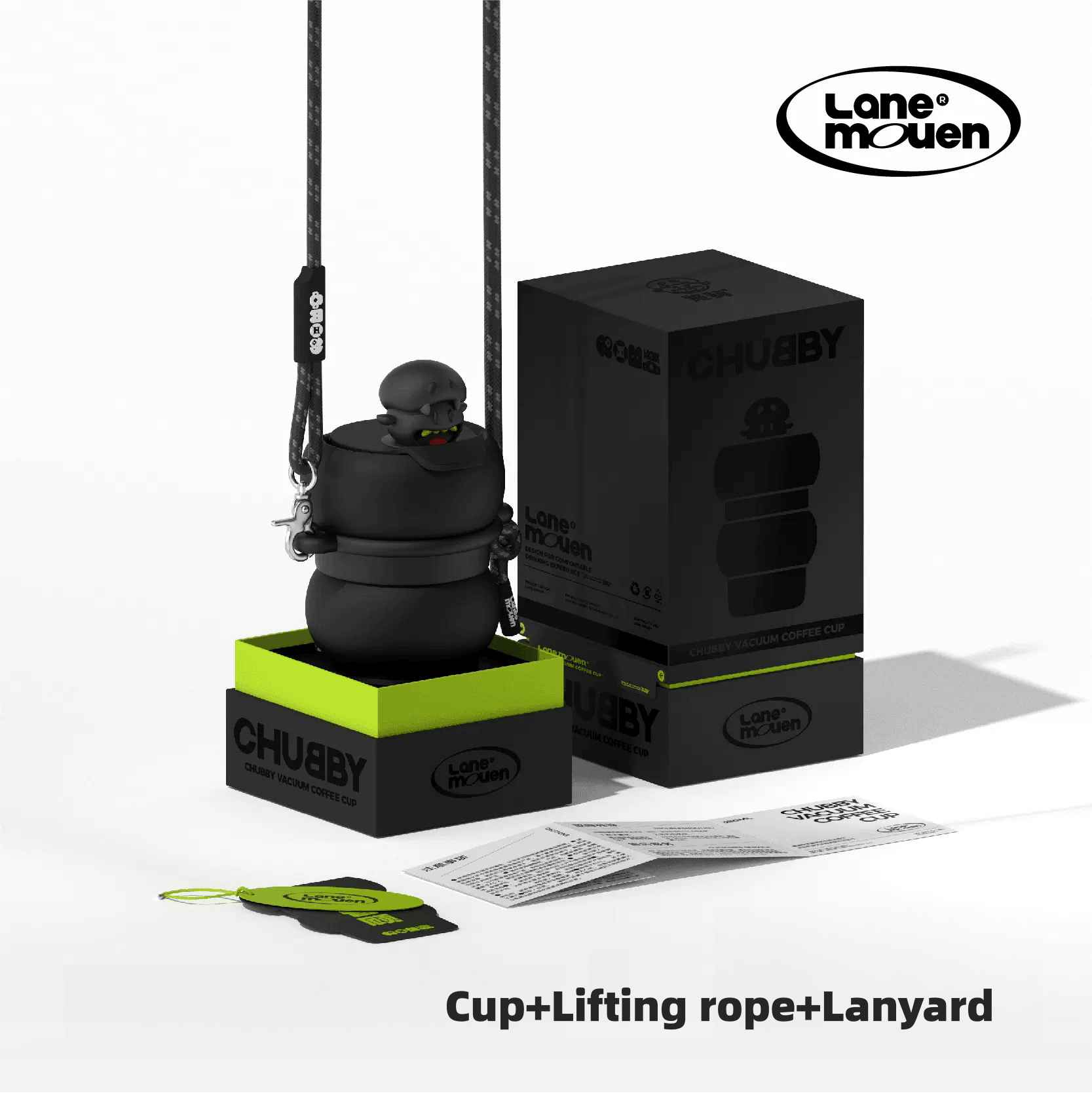 Lane Mouen Coffee Cup Portable Water Cup Fashion Circle Style 380ml