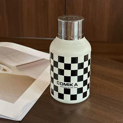 COMIKA Stainless Steel Chessboard Checker Insulated Cup 300ml COMIKA Stainless Steel Chessboard Checker Insulated Cup 300ml