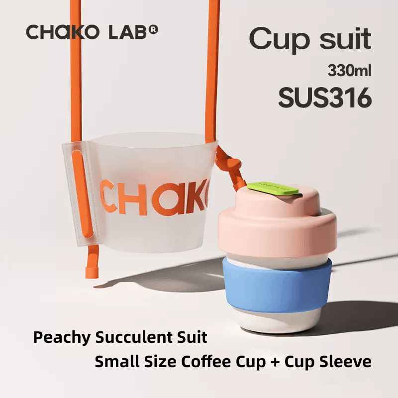 Chako Lab Ceramic Insulated Coffee Mug Water Bottle