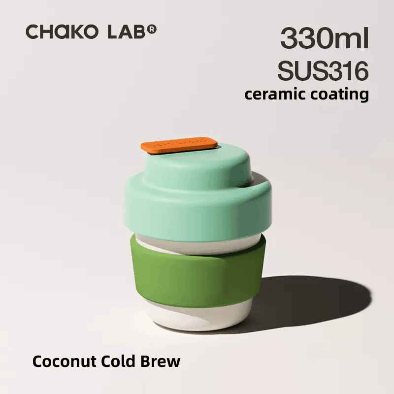 Chako Lab Ceramic Insulated Coffee Mug Water Bottle