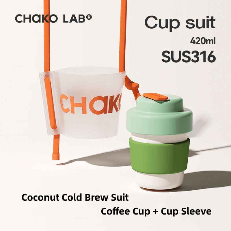Chako Lab Ceramic Insulated Coffee Mug Water Bottle