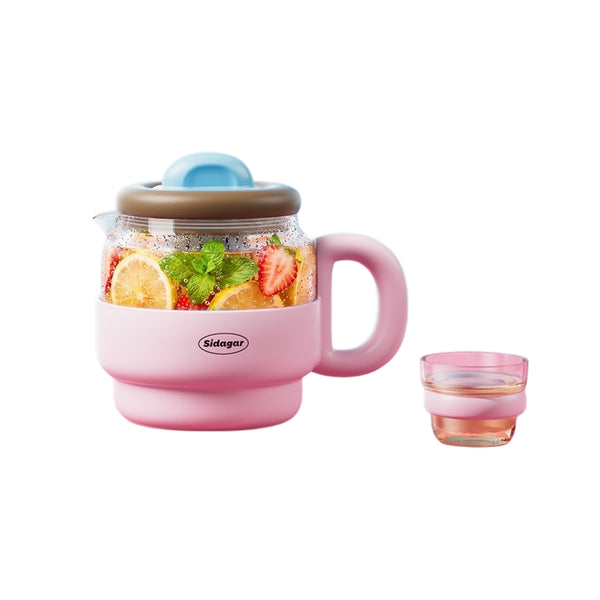 Sidagar 1050ml borosilicate glass tea infuser mug with removable infuser and cups