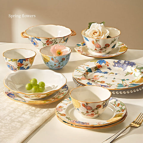 MOSE Oriental Ceramic Dinnerware Collection – 3 Series (Hundred Flowers Scroll, Man Ting Fang, Flower Encounter)