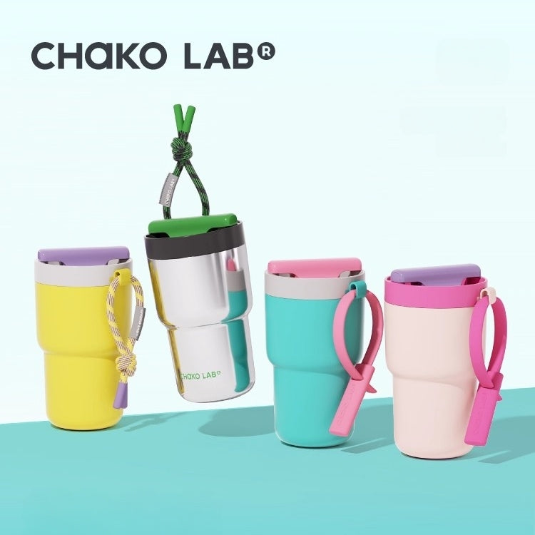 Ceramic-coated 530ml coffee tumbler dual-lid design - Chako Lab