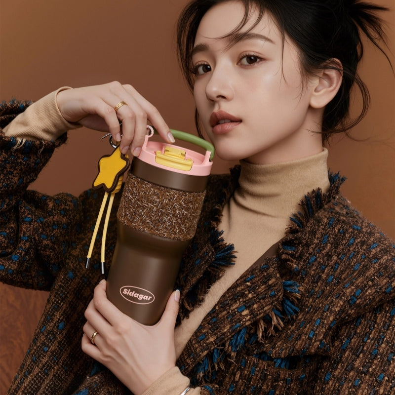 Sidagar COCO Insulated Stainless Steel Tumbler with Fashion Tweed Sleeve