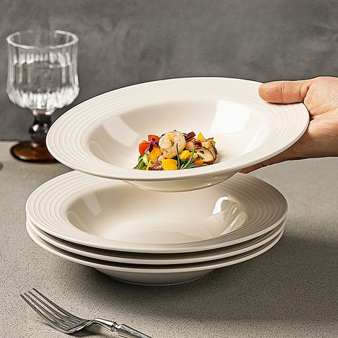Modern European Threaded Straw Hat Ceramic Plate