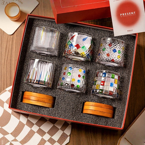 Modern Housewife Painted Spinning Whiskey Glass Gift Set