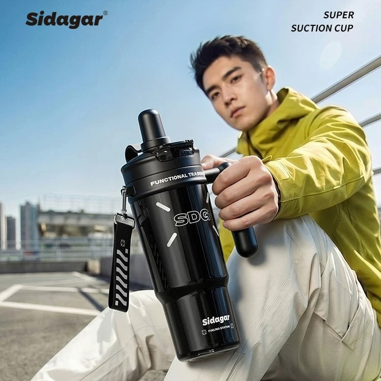 Sidagar 1100ml Tritan Gym Straw Water Bottle