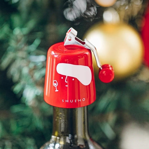 SHUEHO press-seal wine stopper in red/yellow/beige sealing wine bottle