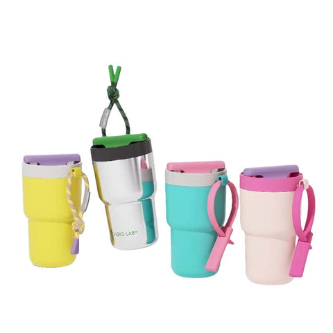 Ceramic-coated 530ml coffee tumbler dual-lid design - Chako Lab