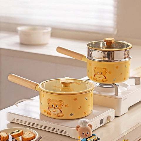 MDZF Butter Bear Titanium Ceramic Non-Toxic Non-Stick Milk Saucepan Pot 