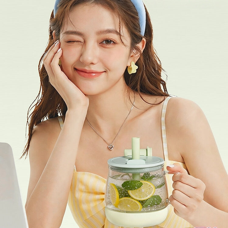 AKS Yunduodun 640ml Large Glass Tumbler: 6-in-1 Hydration Station with Tea Filter & Phone Stand
